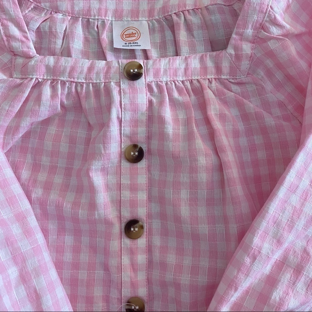 Wonder nation girls long sleeve pink blouse size 6/6x - Picture 8 of 9
